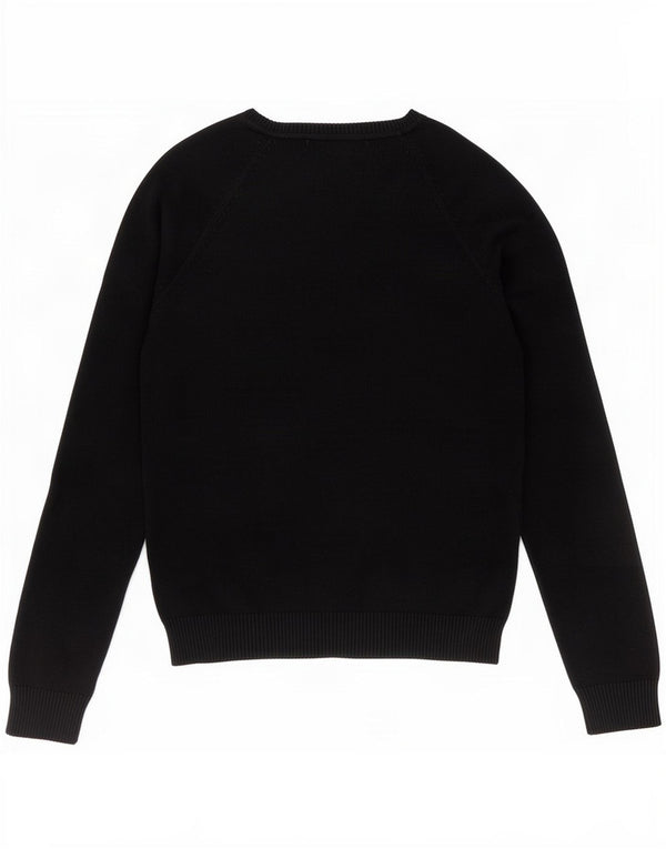 Maglione maglione con scollo a V da donna Zara UK 12 cotone blu navy medio
