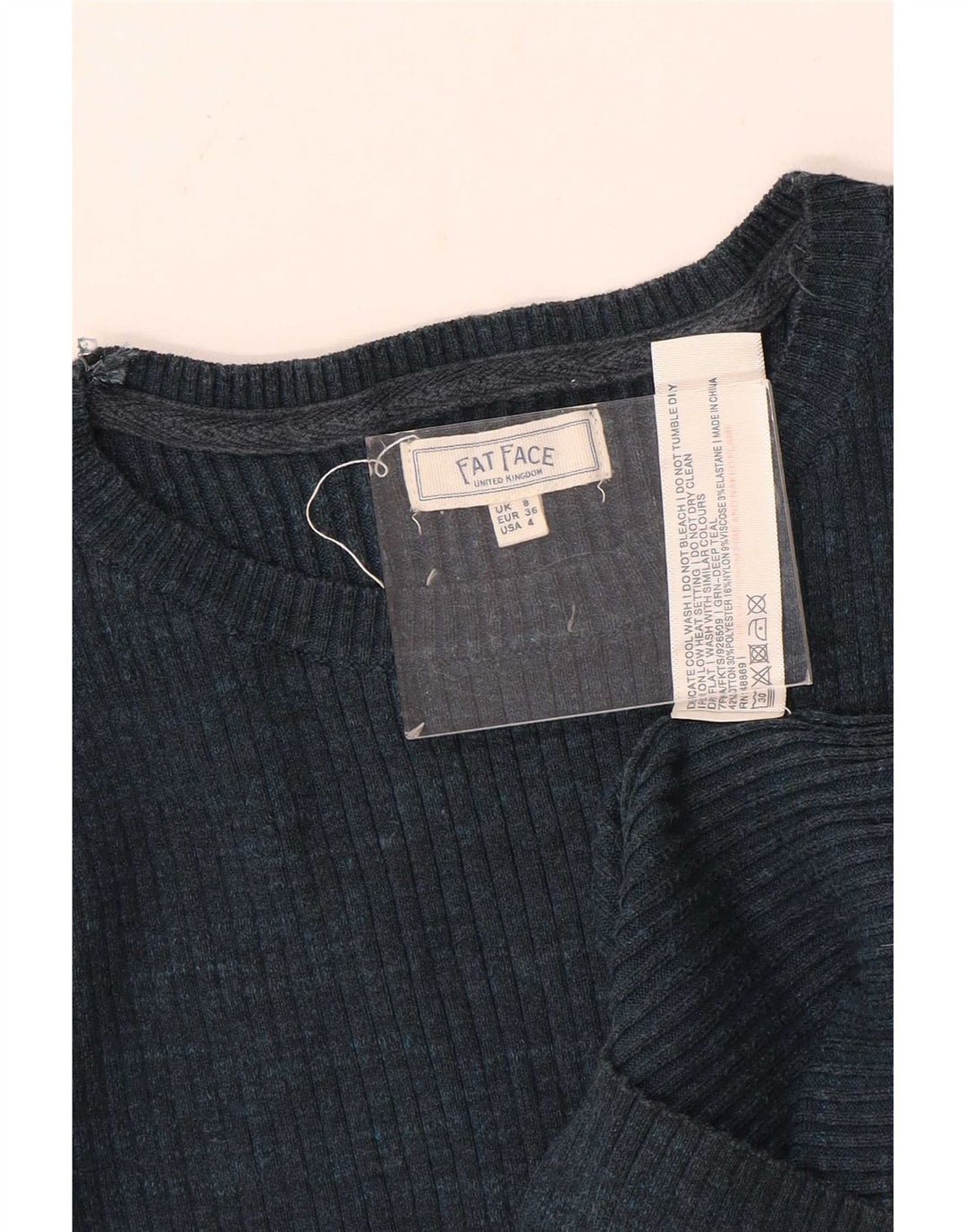 Maglione maglione con scollo a barca da donna Fat Face UK 8 piccolo blu