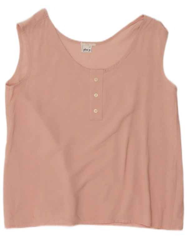 Blusa Vintage Donna Senza Maniche Top IT 40 Small Rosa Viscosa