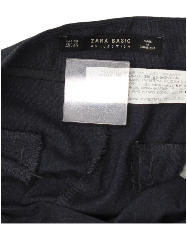 Pantaloni da abito slim da donna Zara EU 38 Small W28 L28 Poliestere blu navy