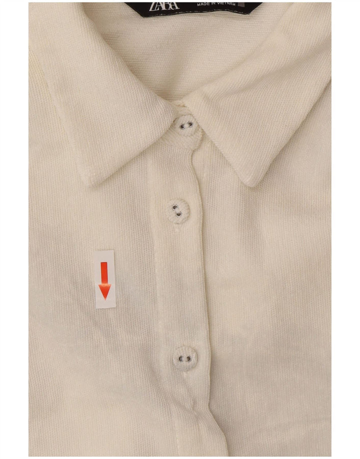 Camicia oversize da donna Zara UK 14 Poliestere bianco medio