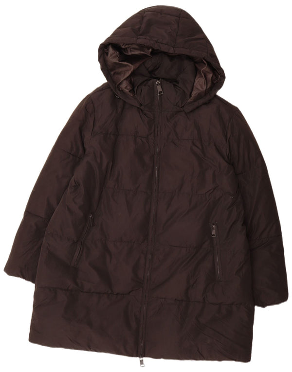 Cappotto imbottito oversize con cappuccio da uomo Zara UK 14 poliestere nero medio