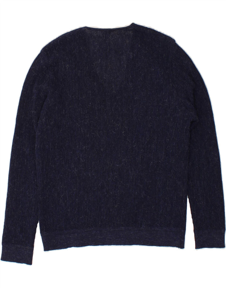 ALDO Womens V-Neck Jumper Sweater UK 16 Large Navy Blue Vintage ALDO and Second-Hand ALDO from Messina Hembry 