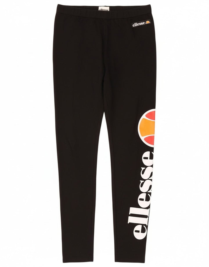 Leggings grafici da donna Ellesse UK 12 cotone nero medio
