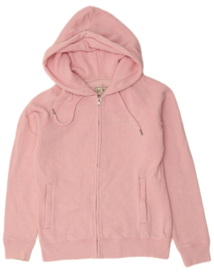 Maglione con cappuccio e zip da donna Jack Wills UK 12 Cotone rosa medio