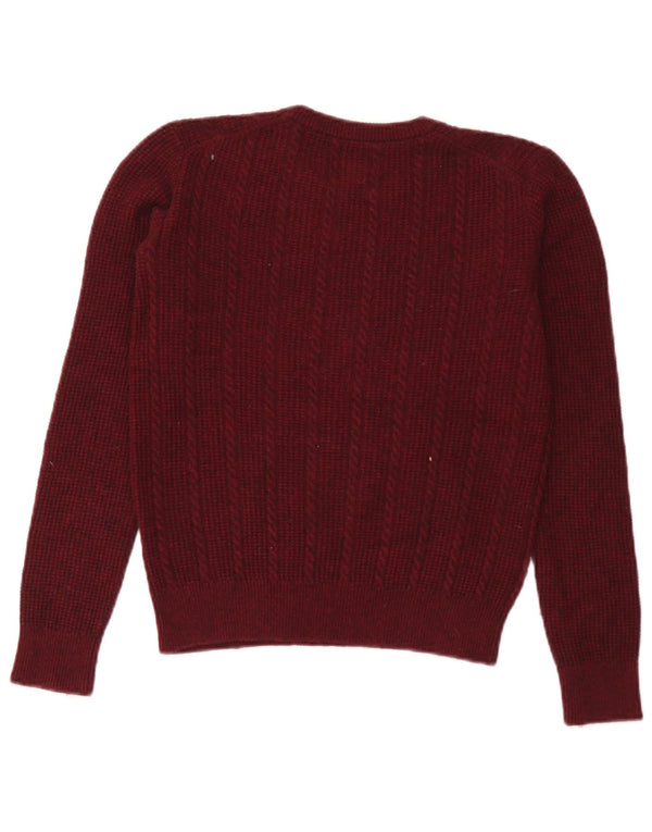 Maglione maglione girocollo corto da donna Jack Wills UK 12 Borgogna medio