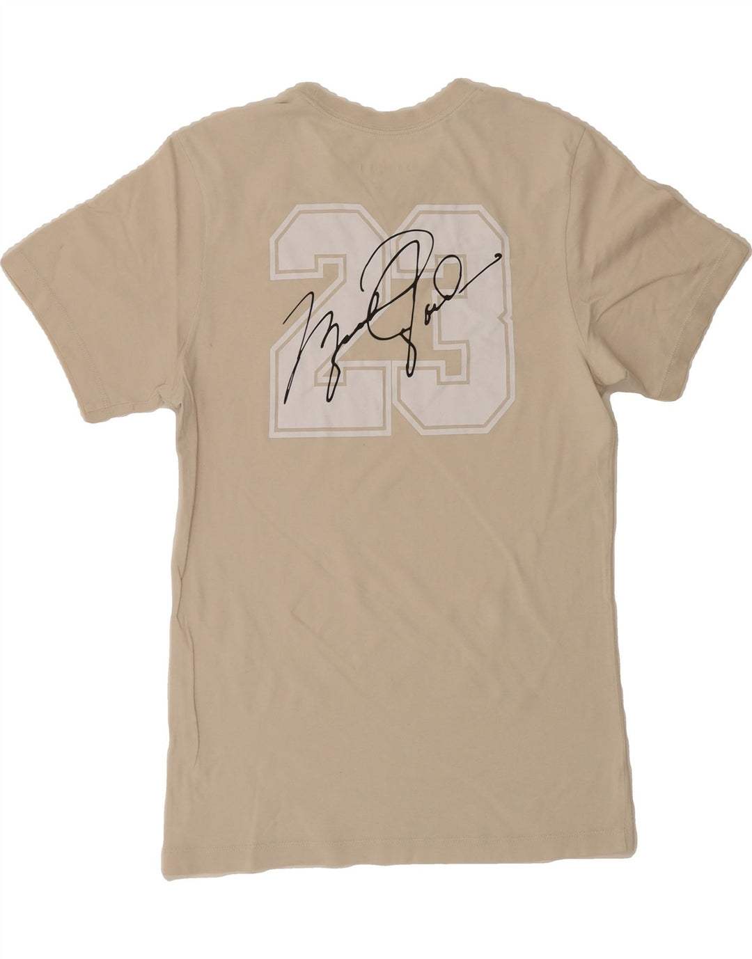 JORDAN Mens Graphic T-Shirt Top Small Beige Vintage Jordan and Second-Hand Jordan from Messina Hembry 