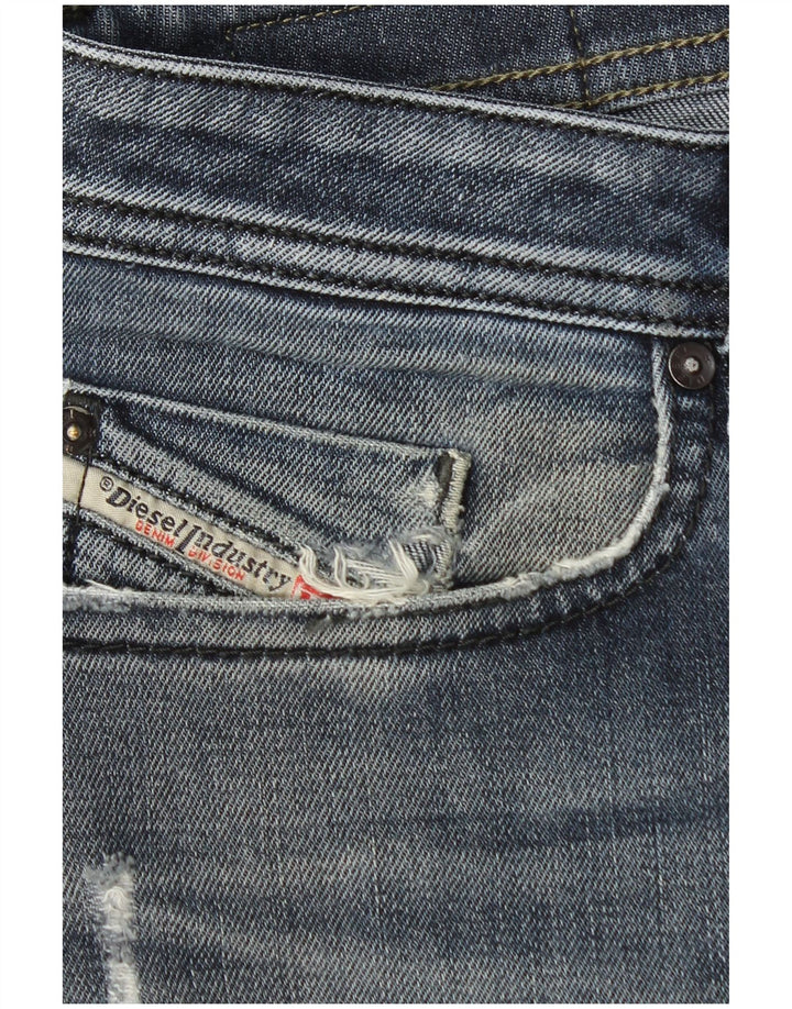 Jeans dritti invecchiati da uomo Diesel W33 L27 Blu