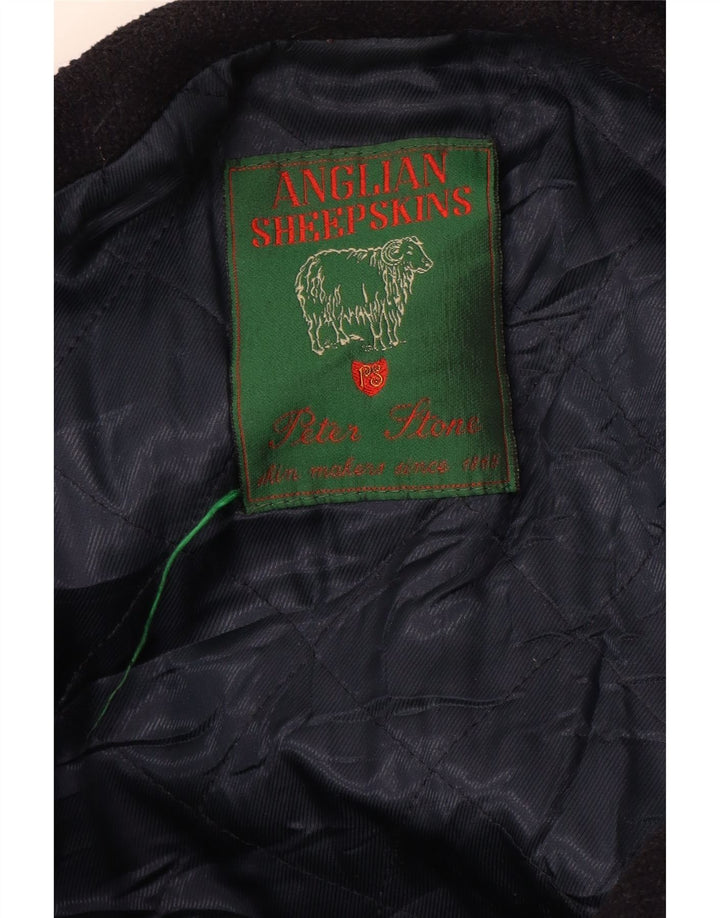 Montgomery con cappuccio da uomo vintage UK 42 XL Lana blu navy