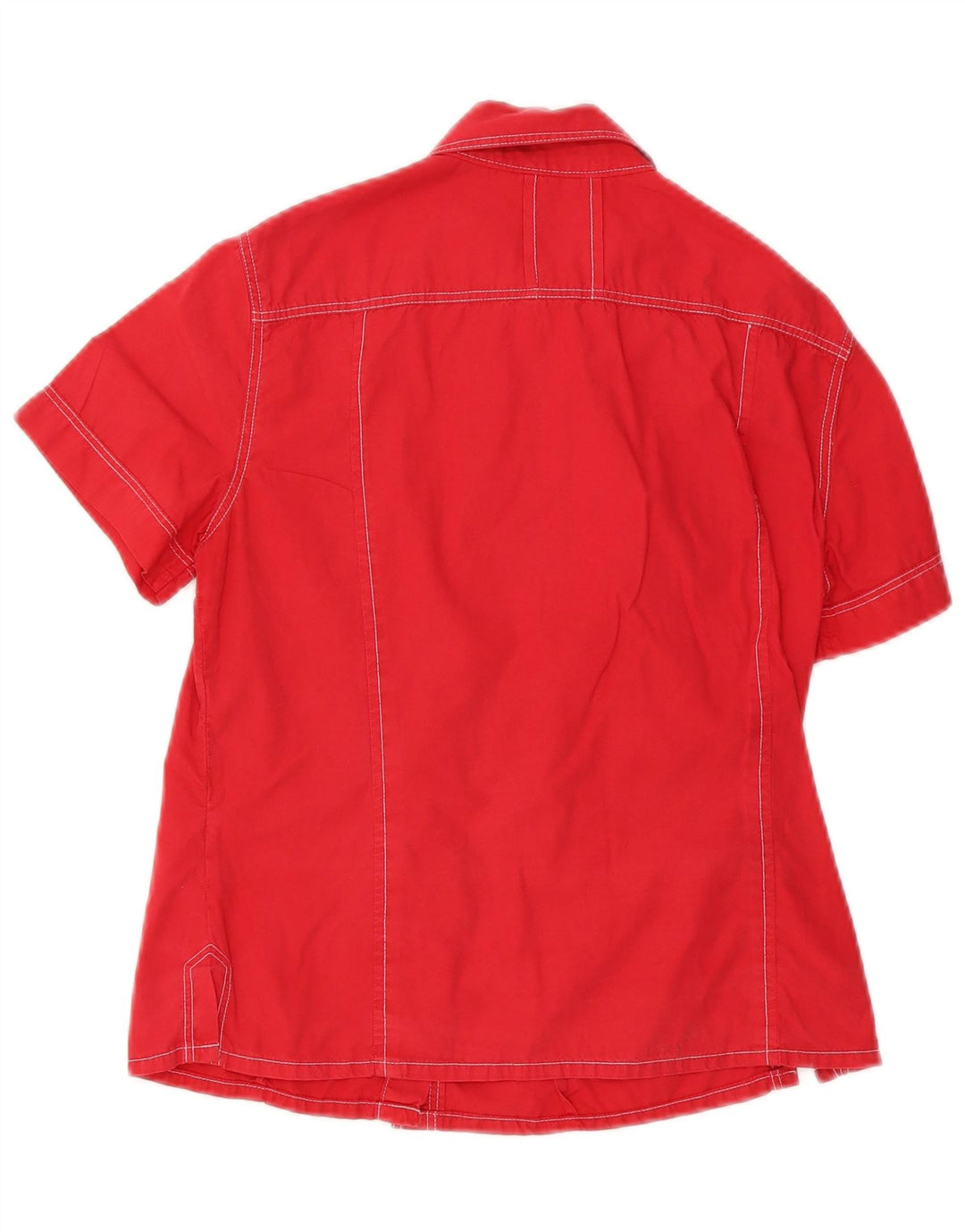 Camicia a maniche corte da donna Onyx UK 12 cotone rosso medio