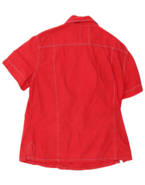 Camicia a maniche corte da donna Onyx UK 12 cotone rosso medio