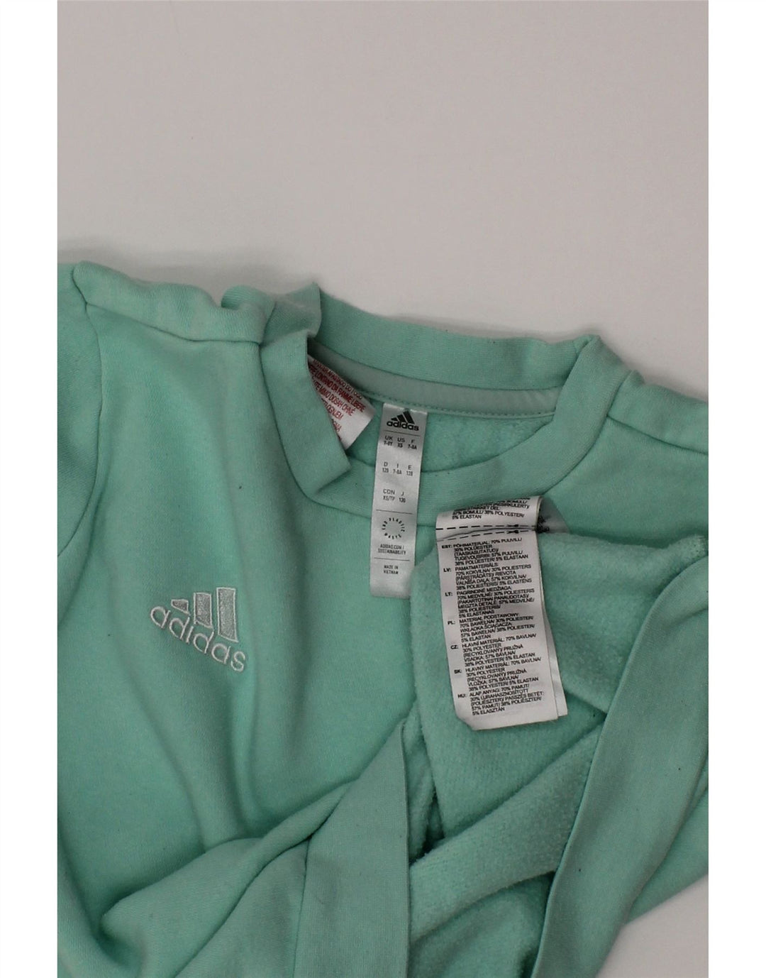 Felpa Adidas Bambino Maglione 7-8 Anni Cotone Verde