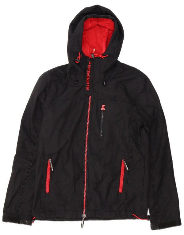 Giacca a vento con cappuccio Windtrekker da uomo Superdry UK 38 media nera