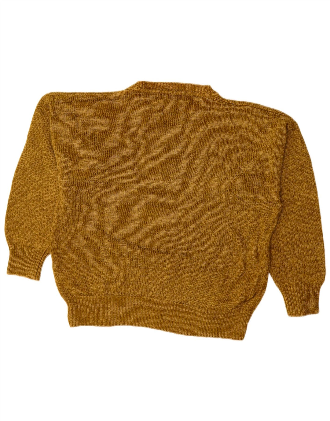 Maglione maglione girocollo da donna VINTAGE UK 14 medio kaki argyle/diamante