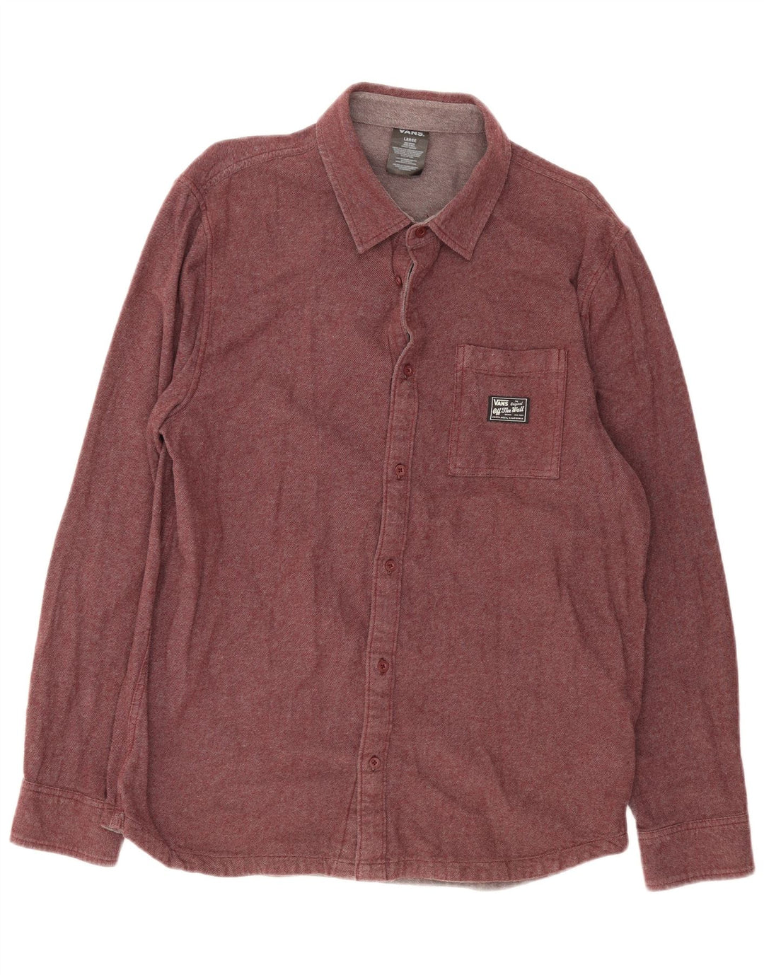 Camicia Vans da uomo in flanella grande in cotone bordeaux