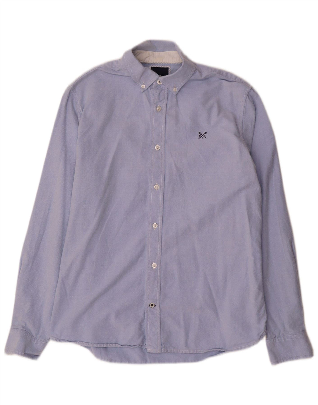 CREW CLOTHING Camicia da uomo slim fit in cotone blu medio