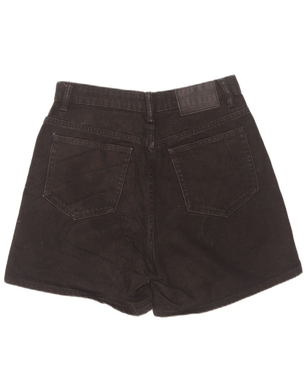 Pantaloncini di jeans a vita alta da donna Zara EU 38 piccoli W28 cotone nero