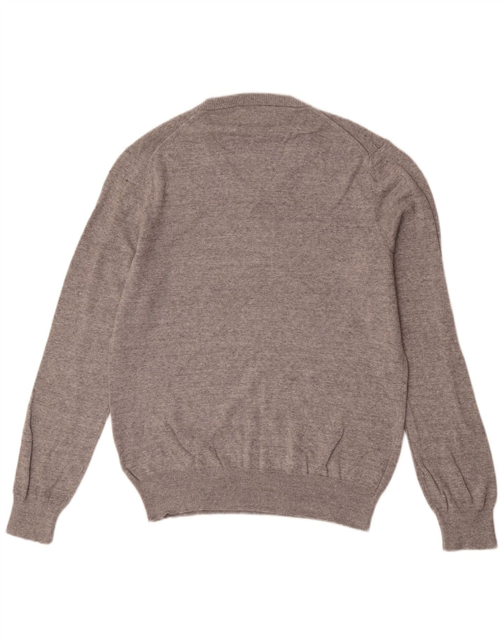 Maglione da uomo Marks & Spencer con scollo a V, grande cotone grigio
