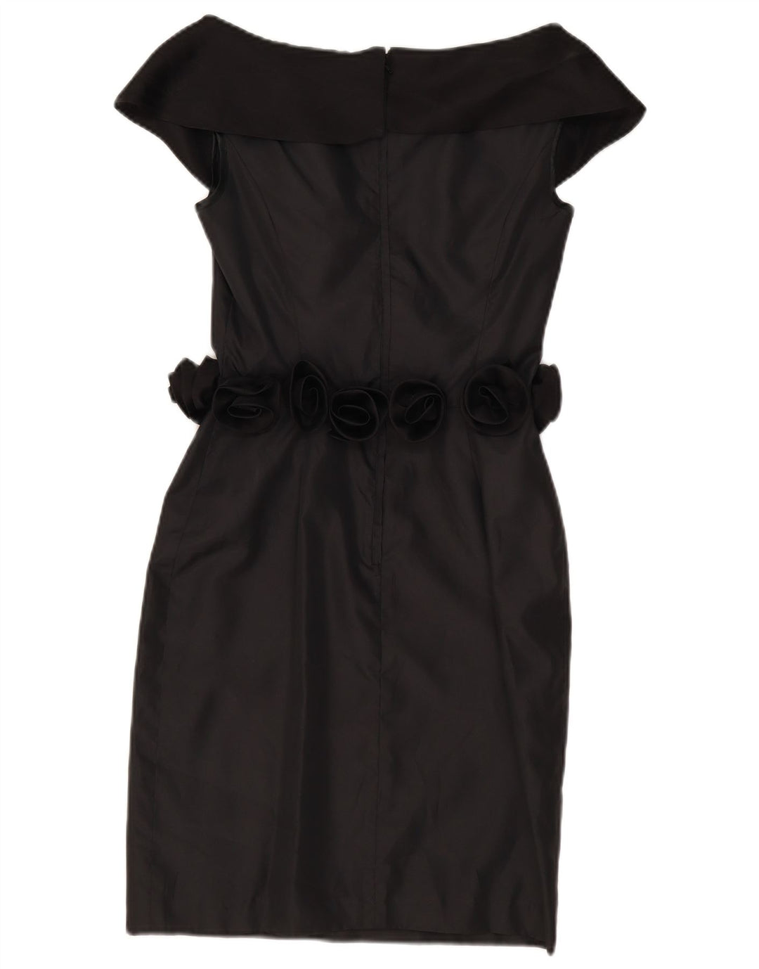 Abito vintage da donna con spalle scoperte UK 8 piccolo poliestere nero
