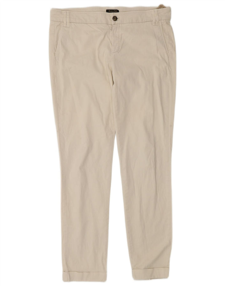 Pantaloni chino da donna Massimo Dutti EU 40 medio W30 L29 bianco sporco