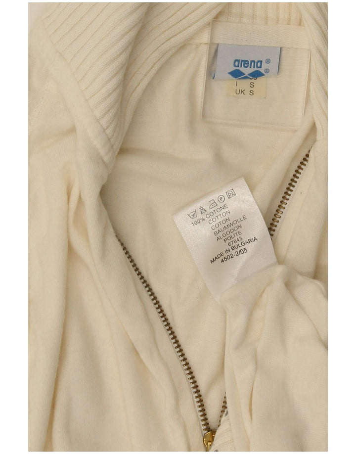 Giacca da ginnastica oversize con grafica da donna Arena, piccola, in cotone bianco sporco
