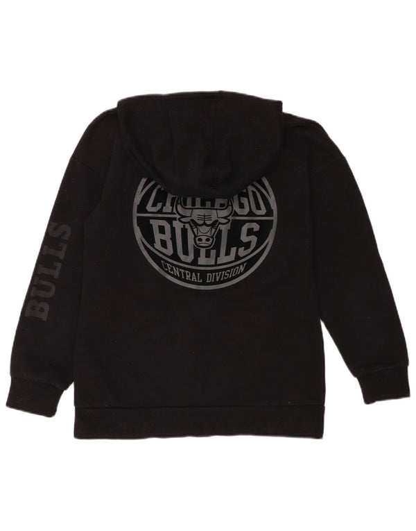 Felpa con cappuccio grafica da bambino NBA Chicago Bulls 10-11 anni in cotone nero