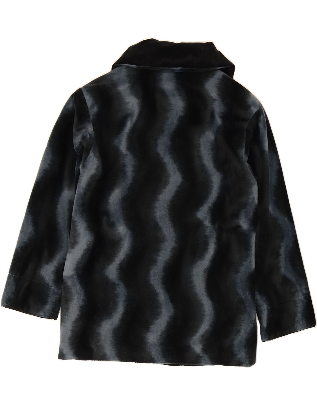 THOMAS MARSHALL Womens Oversized Overcoat UK 10 Small Black Striped Vintage Thomas Marshall and Second-Hand Thomas Marshall from Messina Hembry 