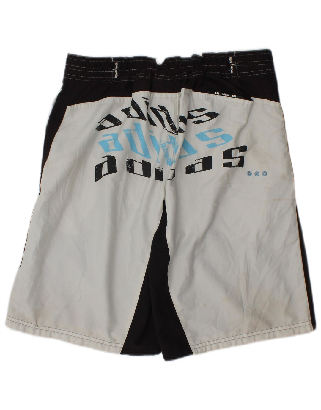 Pantaloncini da bagno grafici da uomo Adidas, poliestere color block medio nero