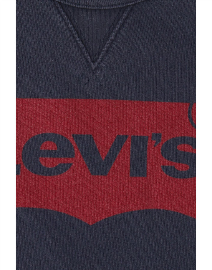 LEVI'S Felpa con grafica da uomo Maglione XL Blu navy in cotone