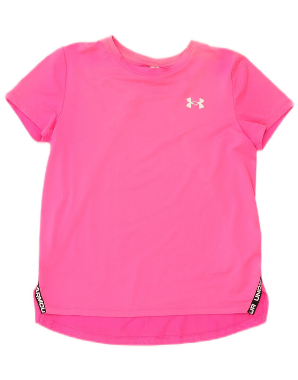Maglietta grafica per ragazze Under Armour Top 9-10 anni in poliestere rosa medio