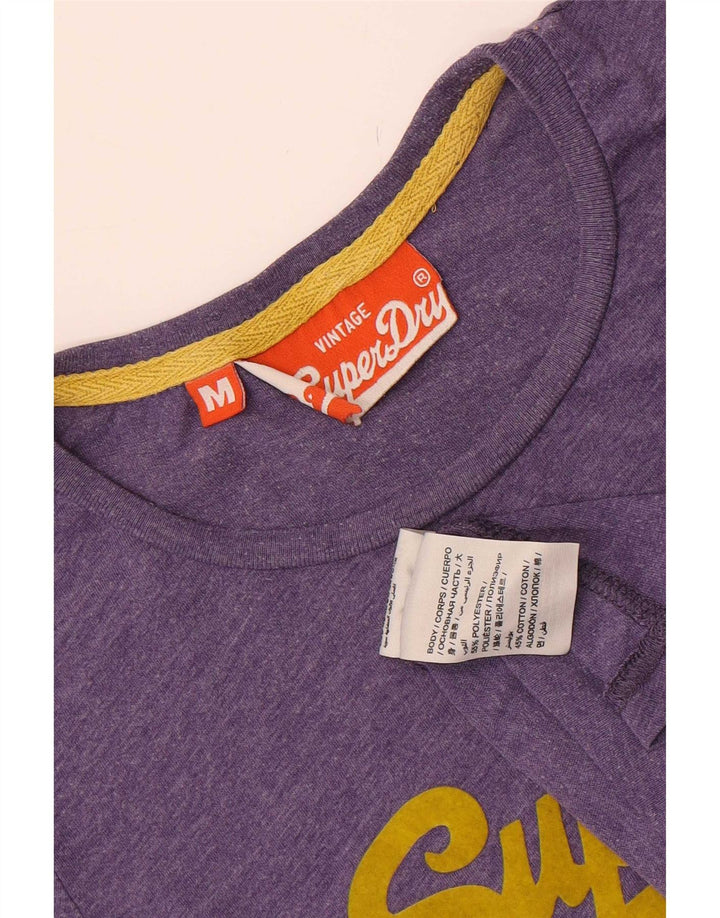 T-shirt grafica da donna Superdry Top UK 12 poliestere viola medio