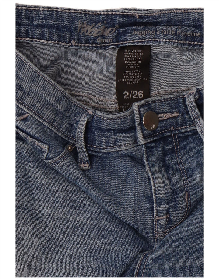 MOSSIMO Womens Distressed Jegging Jeans US 2 XS W26 L27 Blue Cotton