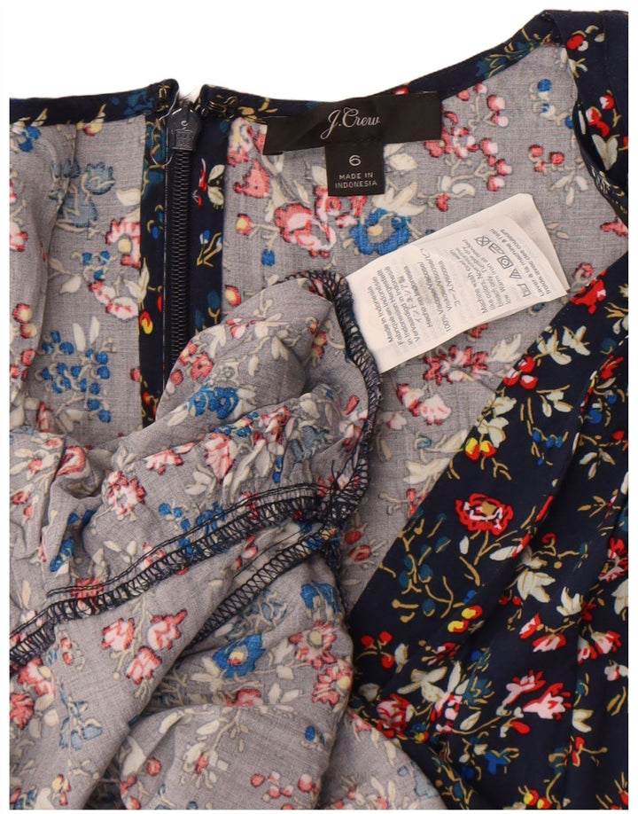 Abito a trapezio da donna J. Crew US 6 Viscosa floreale blu navy medio