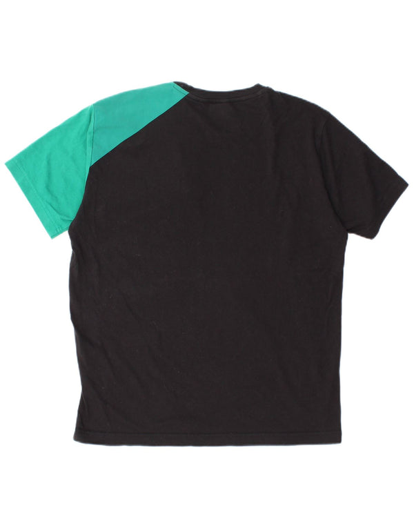 T-shirt da uomo Champion Top Small in cotone color block nero