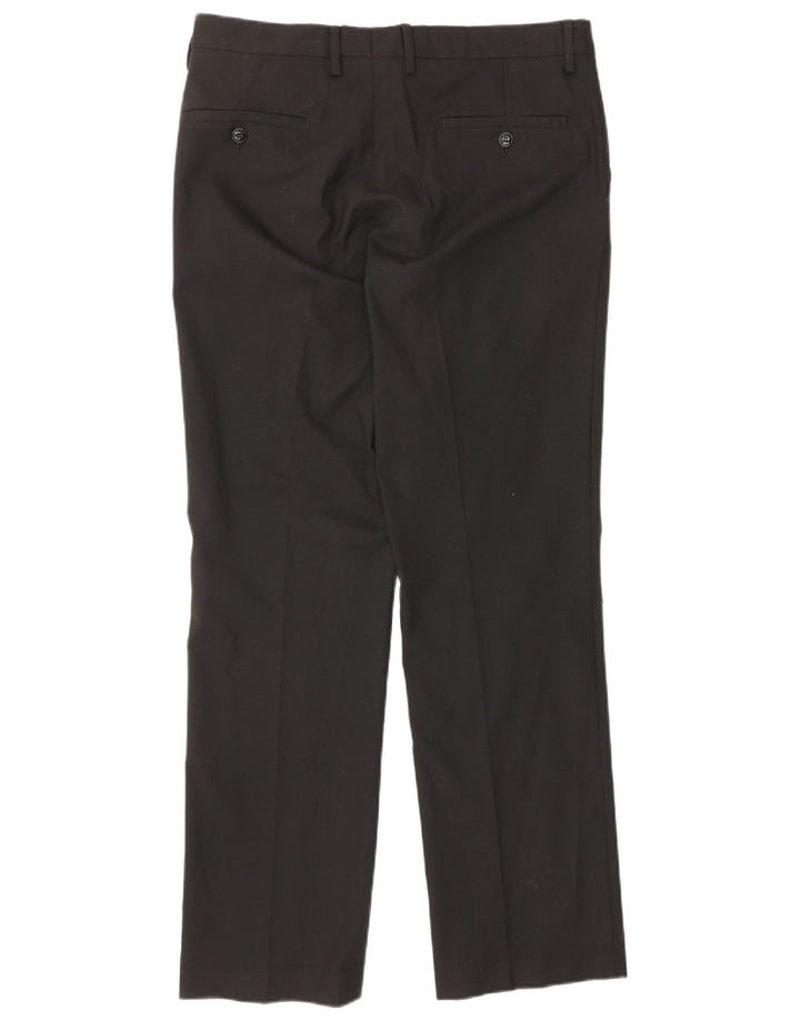 Pantaloni da abito dritti da uomo ZARA EU 40 medio W31 L32 poliestere nero