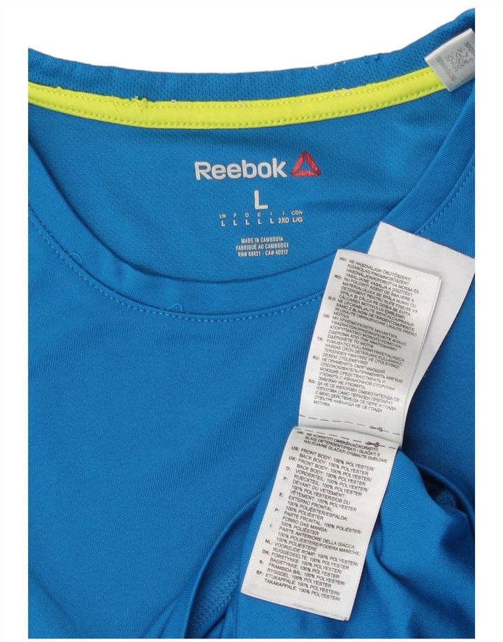 Canottiera Reebok da uomo grande blu in poliestere