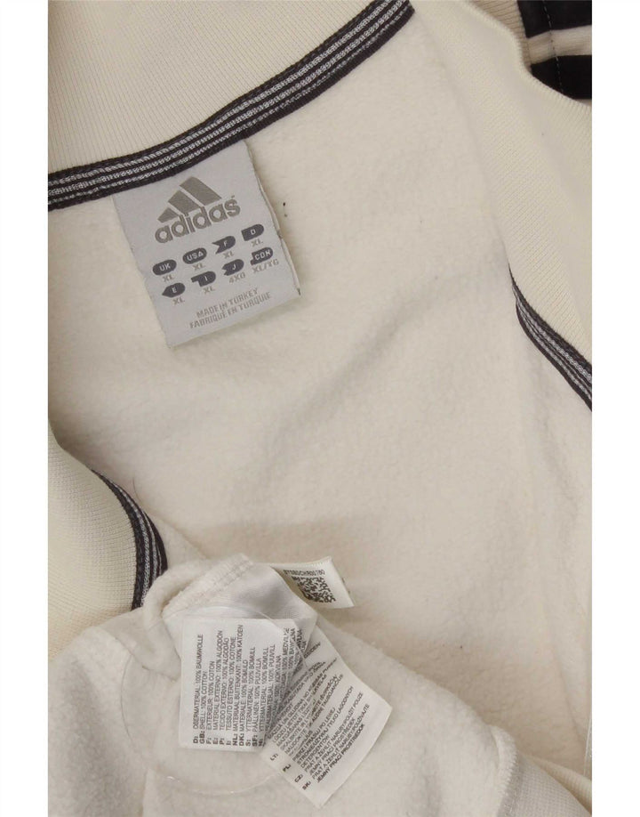 Giacca da ginnastica da uomo Adidas XL in cotone bianco sporco
