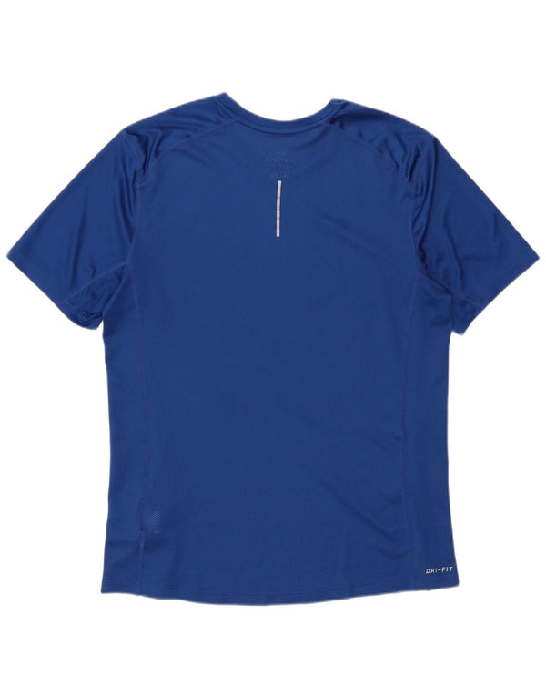 T-shirt Nike Dri Fit da uomo, top in poliestere blu medio