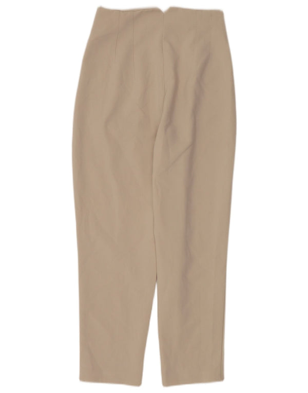 Pantaloni da abito affusolati a vita alta da donna Zara piccoli W26 L26 poliestere beige