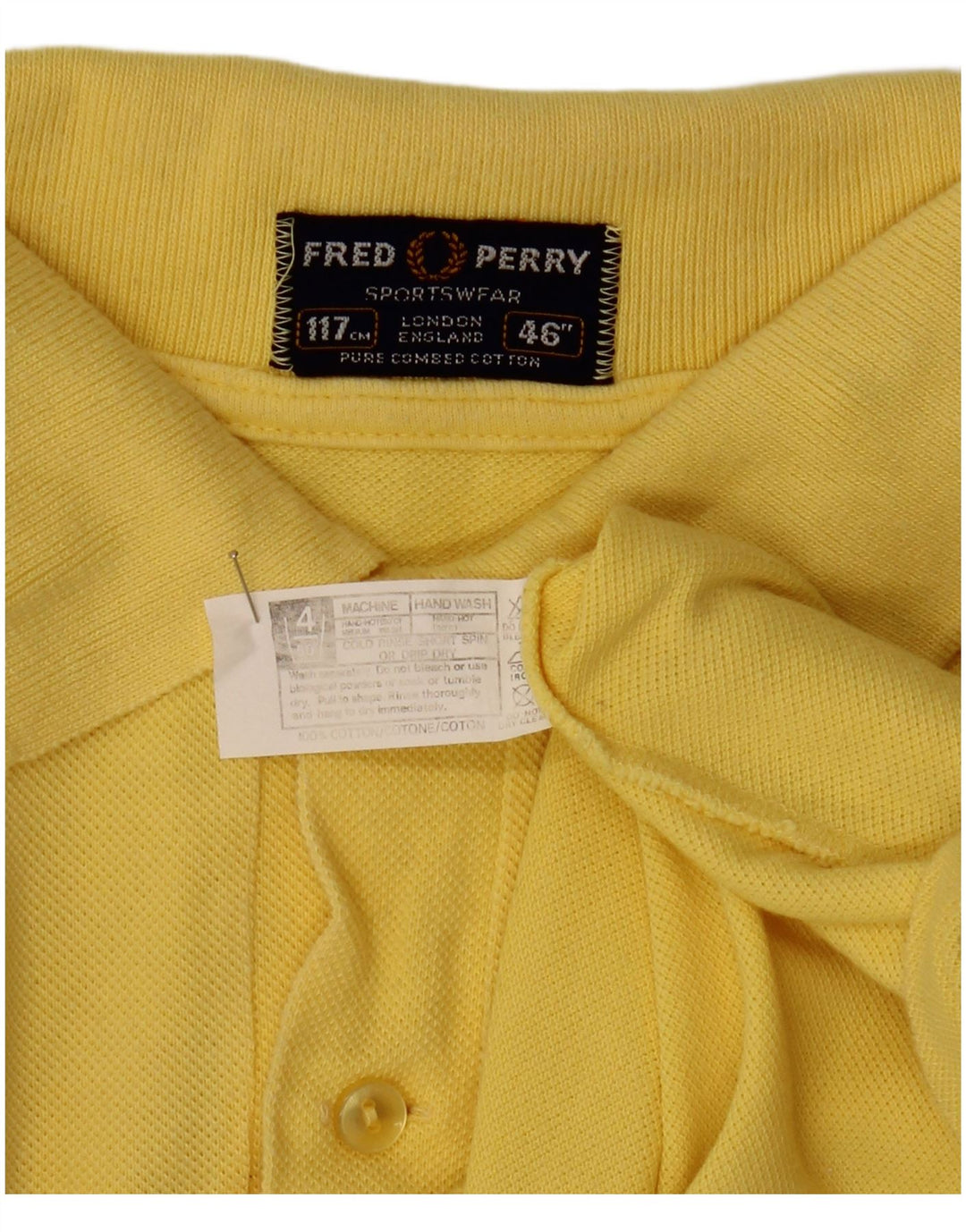 Polo da uomo Fred Perry grande in cotone giallo