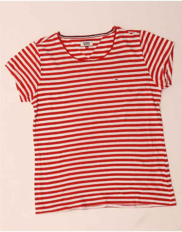 T-shirt da donna Tommy Hilfiger Top UK 14 a righe rosse medie