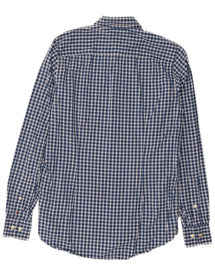 Camicia slim fit da uomo Tommy Hilfiger piccola in cotone a quadretti blu