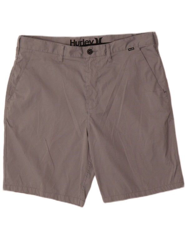 Pantaloncini chino da uomo Hurley W36 grande poliestere gessato grigio