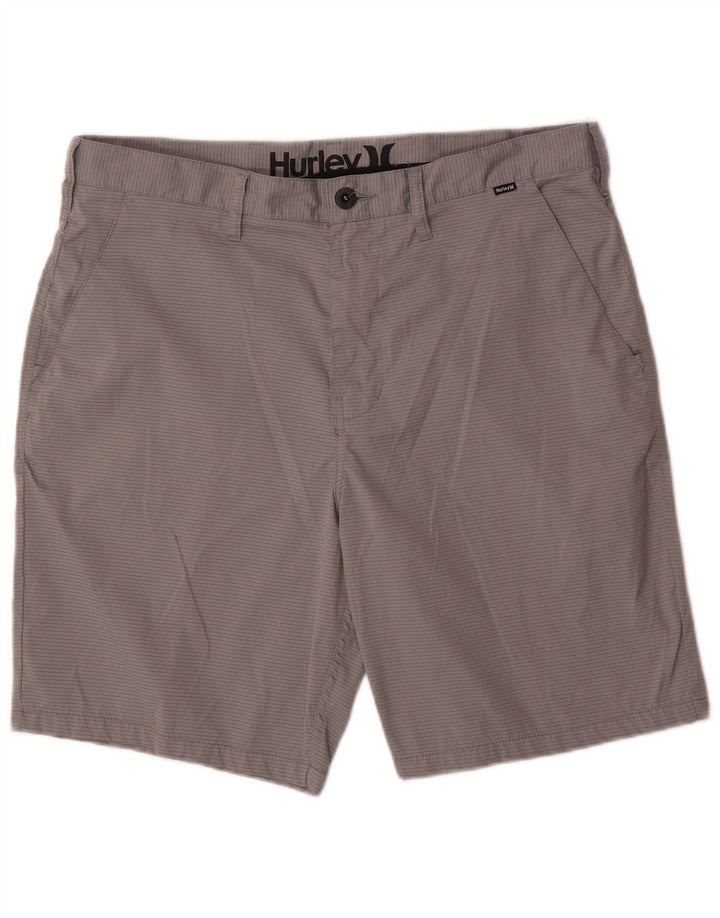 Pantaloncini chino da uomo Hurley W36 grande poliestere gessato grigio