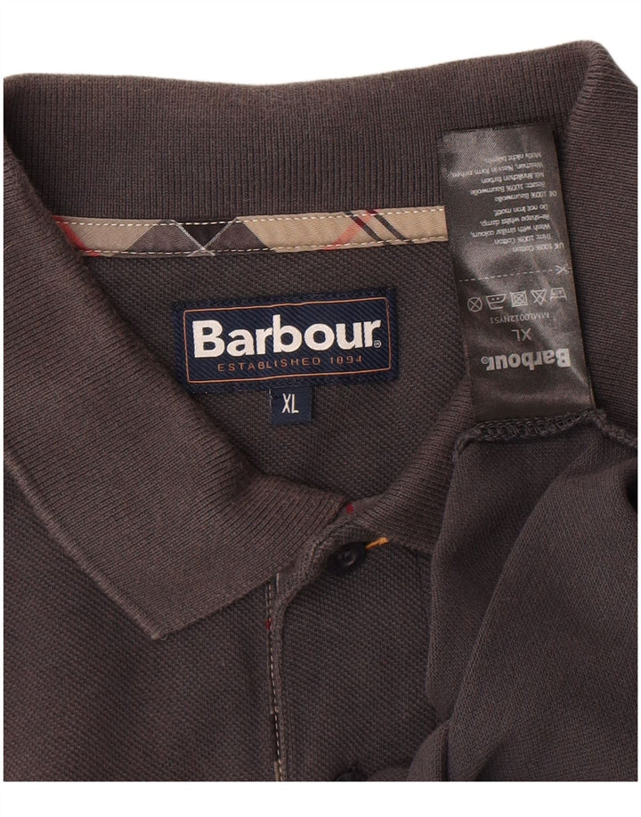 Polo da uomo Barbour XL in cotone grigio
