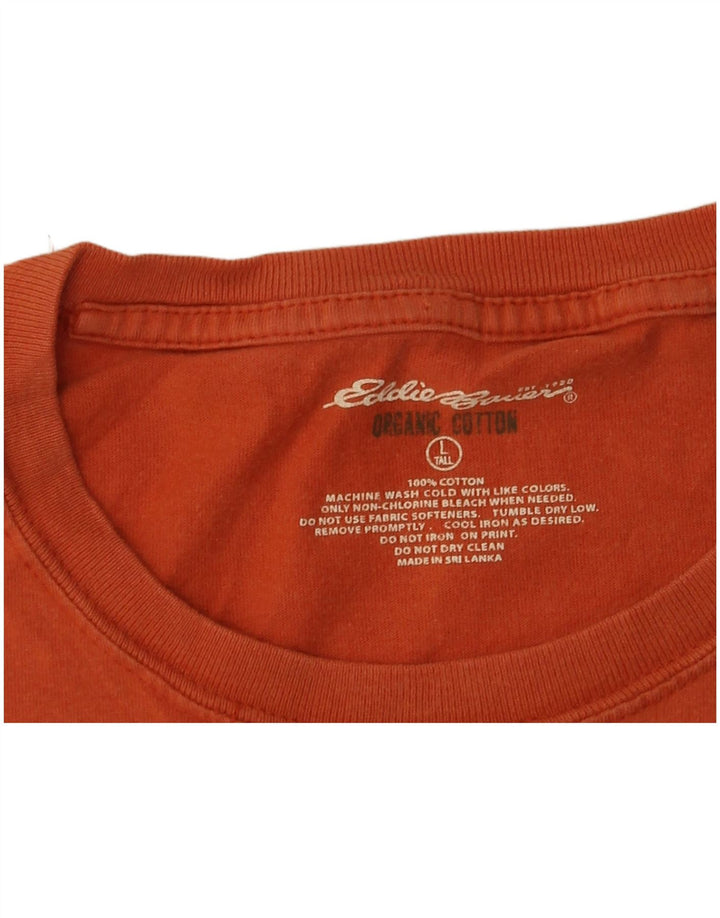Eddie Bauer T-shirt grafica alta da uomo Top grande in cotone arancione
