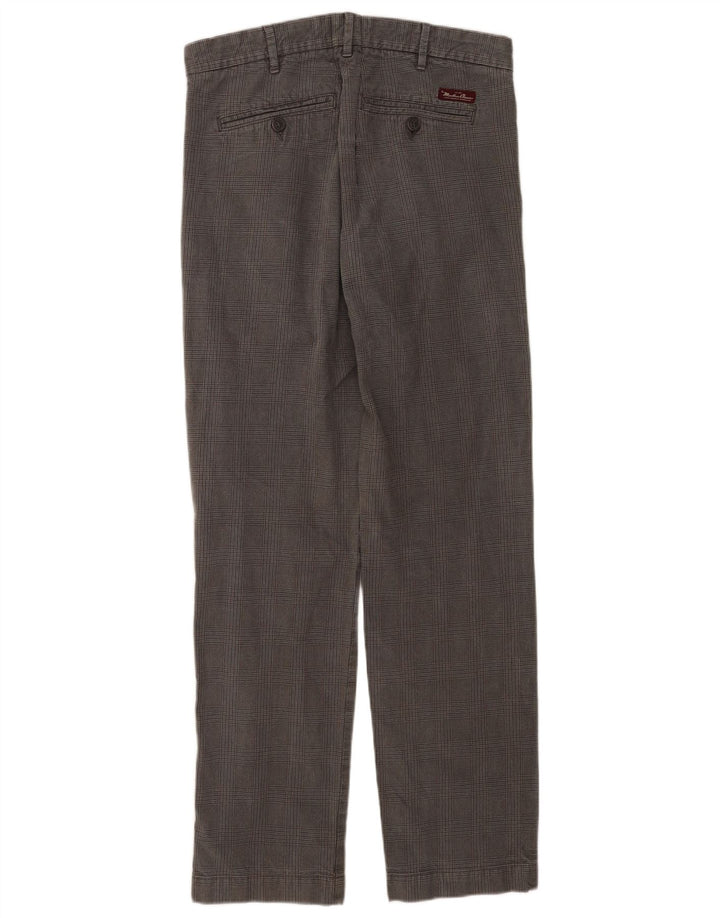 Pantaloni chino da uomo Marlboro Classics W36 L34 in cotone a quadri grigi
