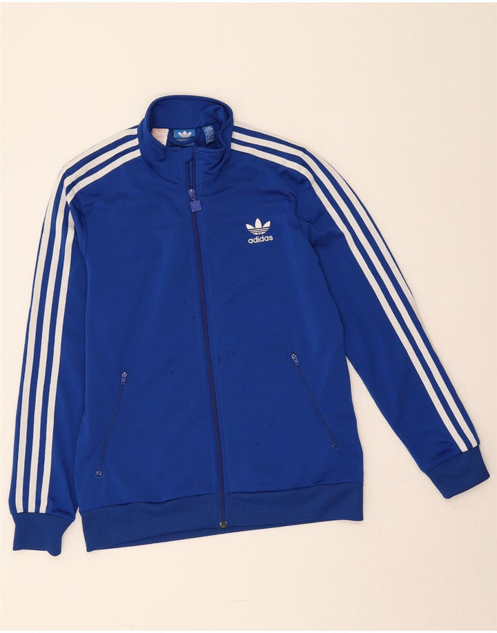 Giacca da ginnastica grafica da ragazzo Adidas 13-14 anni in poliestere blu