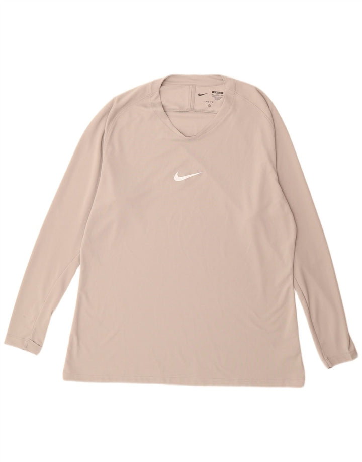 Nike Uomo Dri Fit Slim Fit Top manica lunga 2XL Grigio Poliestere