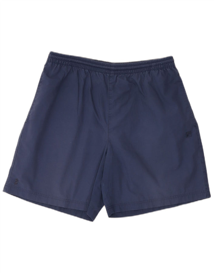 Pantaloncini sportivi da uomo Fila Large in poliestere blu navy